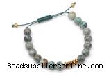 CGB9117 8mm, 10mm African turquoise & rondelle hematite adjustable bracelets