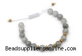 CGB9119 8mm, 10mm labradorite & rondelle hematite adjustable bracelets