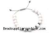 CGB9130 8mm, 10mm white howlite & rondelle hematite adjustable bracelets