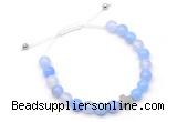 CGB9141 8mm, 10mm blue agate & cross hematite adjustable bracelets