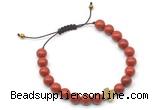 CGB9147 8mm, 10mm red jasper & cross hematite adjustable bracelets