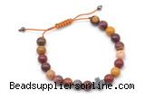 CGB9155 8mm, 10mm mookaite & cross hematite adjustable bracelets