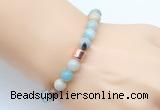 CGB9238 8mm, 10mm amazonite & drum hematite power beads bracelets