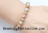 CGB9239 8mm, 10mm fossil coral & drum hematite power beads bracelets