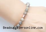 CGB9240 8mm, 10mm feldspar & drum hematite power beads bracelets