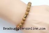 CGB9246 8mm, 10mm wooden jasper & drum hematite power beads bracelets