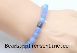 CGB9256 8mm, 10mm blue banded agate & drum hematite power beads bracelets