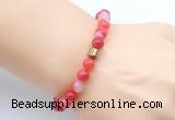 CGB9257 8mm, 10mm red banded agate & drum hematite power beads bracelets