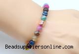 CGB9258 8mm, 10mm colorful banded agate & drum hematite power beads bracelets