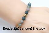 CGB9265 8mm, 10mm Indian agate & drum hematite power beads bracelets