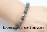 CGB9266 8mm, 10mm Indian agate & drum hematite power beads bracelets