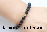 CGB9269 8mm, 10mm black agate & drum hematite power beads bracelets