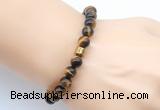 CGB9276 8mm, 10mm yellow tiger eye & drum hematite power beads bracelets