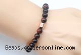 CGB9277 8mm, 10mm red tiger eye & drum hematite power beads bracelets