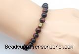 CGB9278 8mm, 10mm red tiger eye & drum hematite power beads bracelets