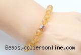 CGB9289 8mm, 10mm citrine & drum hematite power beads bracelets