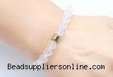 CGB9300 8mm, 10mm matte white crystal & drum hematite power beads bracelets