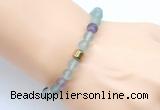 CGB9304 8mm, 10mm matte fluorite & drum hematite power beads bracelets