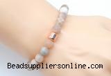 CGB9305 8mm, 10mm matte sunstone & drum hematite power beads bracelets