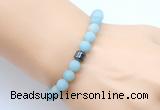 CGB9307 8mm, 10mm matte amazonite & drum hematite power beads bracelets