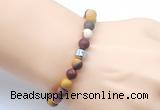 CGB9321 8mm, 10mm matte mookaite & drum hematite power beads bracelets