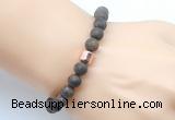 CGB9322 8mm, 10mm matte bronzite & drum hematite power beads bracelets