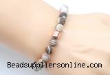 CGB9329 8mm, 10mm matte Australian zebra jasper & drum hematite power beads bracelets