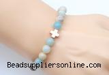 CGB9353 8mm, 10mm amazonite & cross hematite power beads bracelets