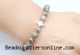 CGB9355 8mm, 10mm feldspar & cross hematite power beads bracelets