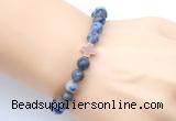 CGB9356 8mm, 10mm blue spot stone & cross hematite power beads bracelets