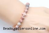 CGB9366 8mm, 10mm red net jasper & cross hematite power beads bracelets