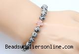 CGB9367 8mm, 10mm dalmatian jasper & cross hematite power beads bracelets