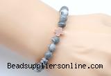 CGB9368 8mm, 10mm grey picture jasper & cross hematite power beads bracelets