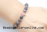 CGB9375 8mm, 10mm Botswana agate & cross hematite power beads bracelets