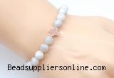 CGB9378 8mm, 10mm white crazy lace agate & cross hematite power beads bracelets