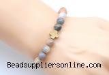 CGB9379 8mm, 10mm bamboo leaf agate & cross hematite power beads bracelets