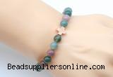 CGB9381 8mm, 10mm Indian agate & cross hematite power beads bracelets