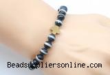 CGB9385 8mm, 10mm Tibetan agate & cross hematite power beads bracelets