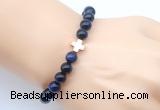 CGB9397 8mm, 10mm blue tiger eye & cross hematite power beads bracelets