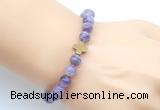 CGB9402 8mm, 10mm dogtooth amethyst & cross hematite power beads bracelets