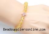 CGB9404 8mm, 10mm citrine & cross hematite power beads bracelets