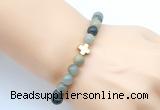 CGB9408 8mm, 10mm seaweed quartz & cross hematite power beads bracelets