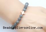 CGB9409 8mm, 10mm labradorite & cross hematite power beads bracelets