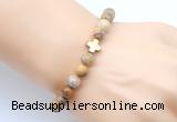 CGB9412 8mm, 10mm yellow crazy lace agate & cross hematite power beads bracelets