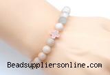 CGB9421 8mm, 10mm matte sunstone & cross hematite power beads bracelets