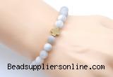 CGB9428 8mm, 10mm matte white crazy lace agate & cross hematite power beads bracelets