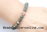 CGB9436 8mm, 10mm matte rhyolite & cross hematite power beads bracelets