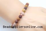 CGB9437 8mm, 10mm matte mookaite & cross hematite power beads bracelets