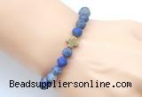 CGB9440 8mm, 10mm matte lapis lazuli & cross hematite power beads bracelets