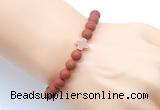 CGB9443 8mm, 10mm matte red jasper & cross hematite power beads bracelets